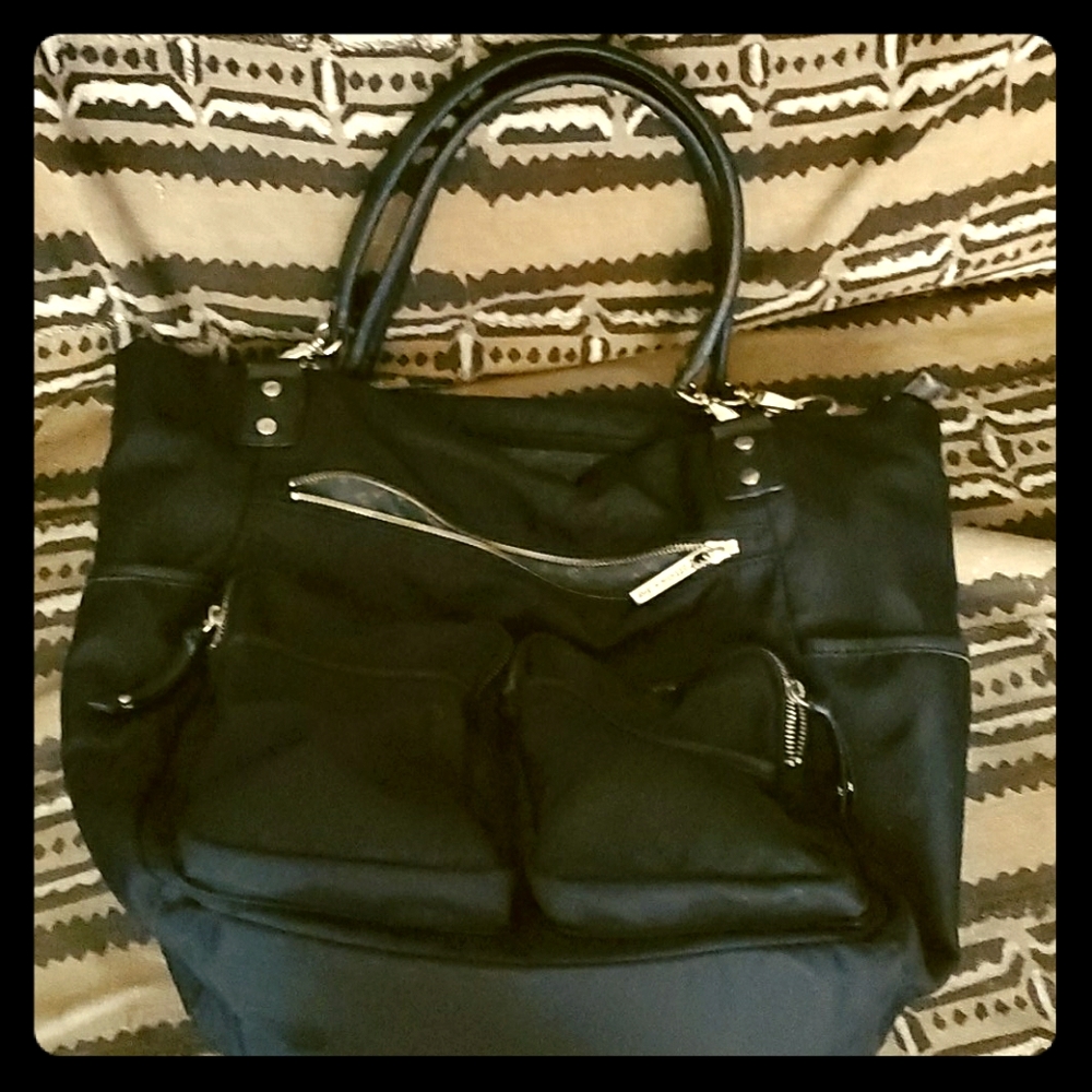 Olivia+Joy Black Zip Zoom Tote